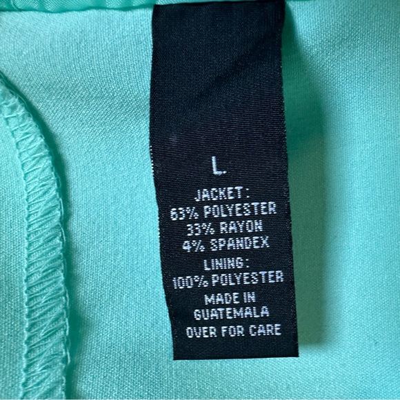 BCX Women’s Mint 3/4 Sleeve Polka Dot Cuff Single Breast Career Blazer- Large - Picture 9 of 16